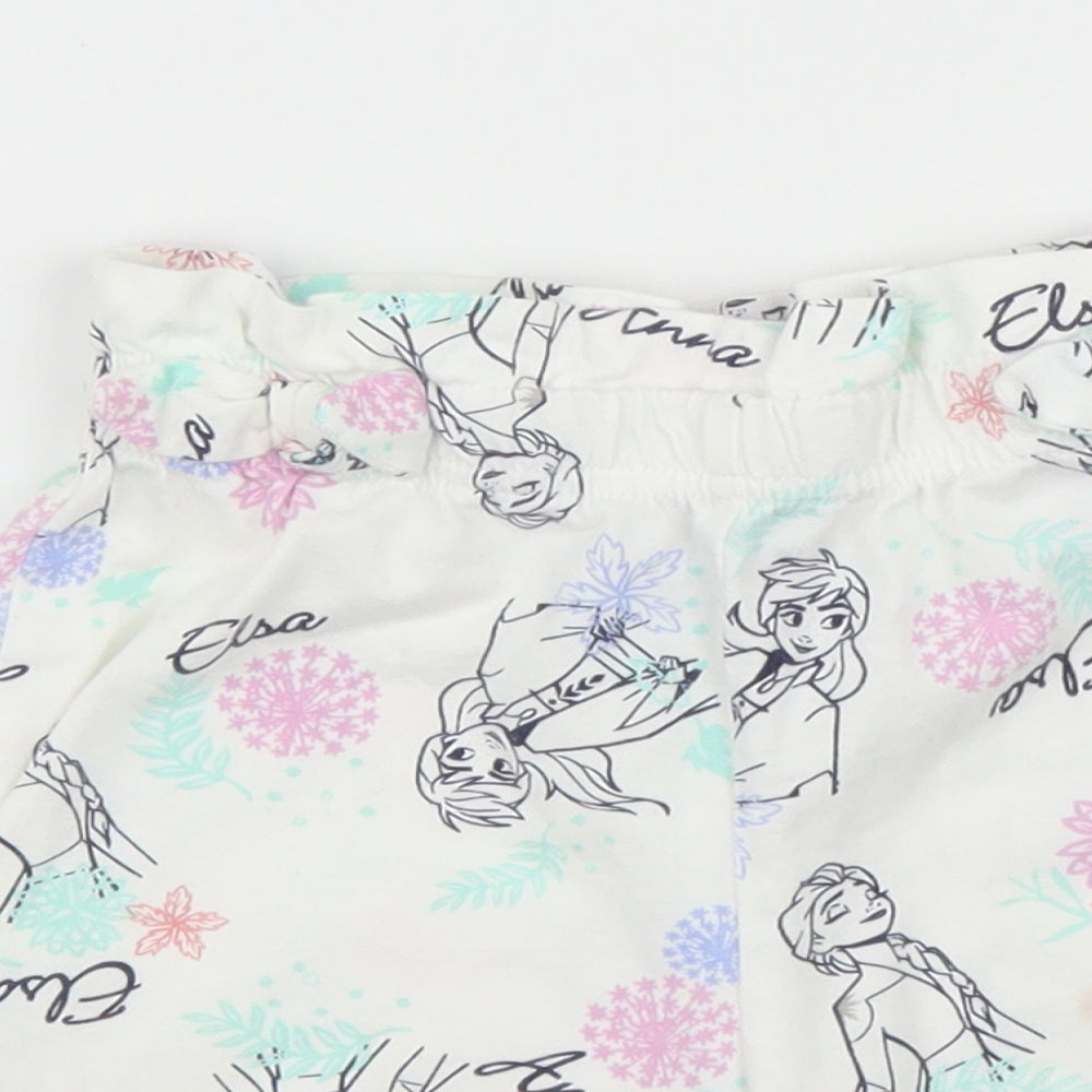 George Girls White   Paperbag Shorts Size 5 Years - Frozen