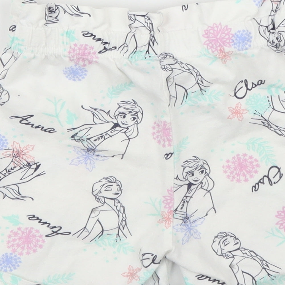 George Girls White   Paperbag Shorts Size 5 Years - Frozen