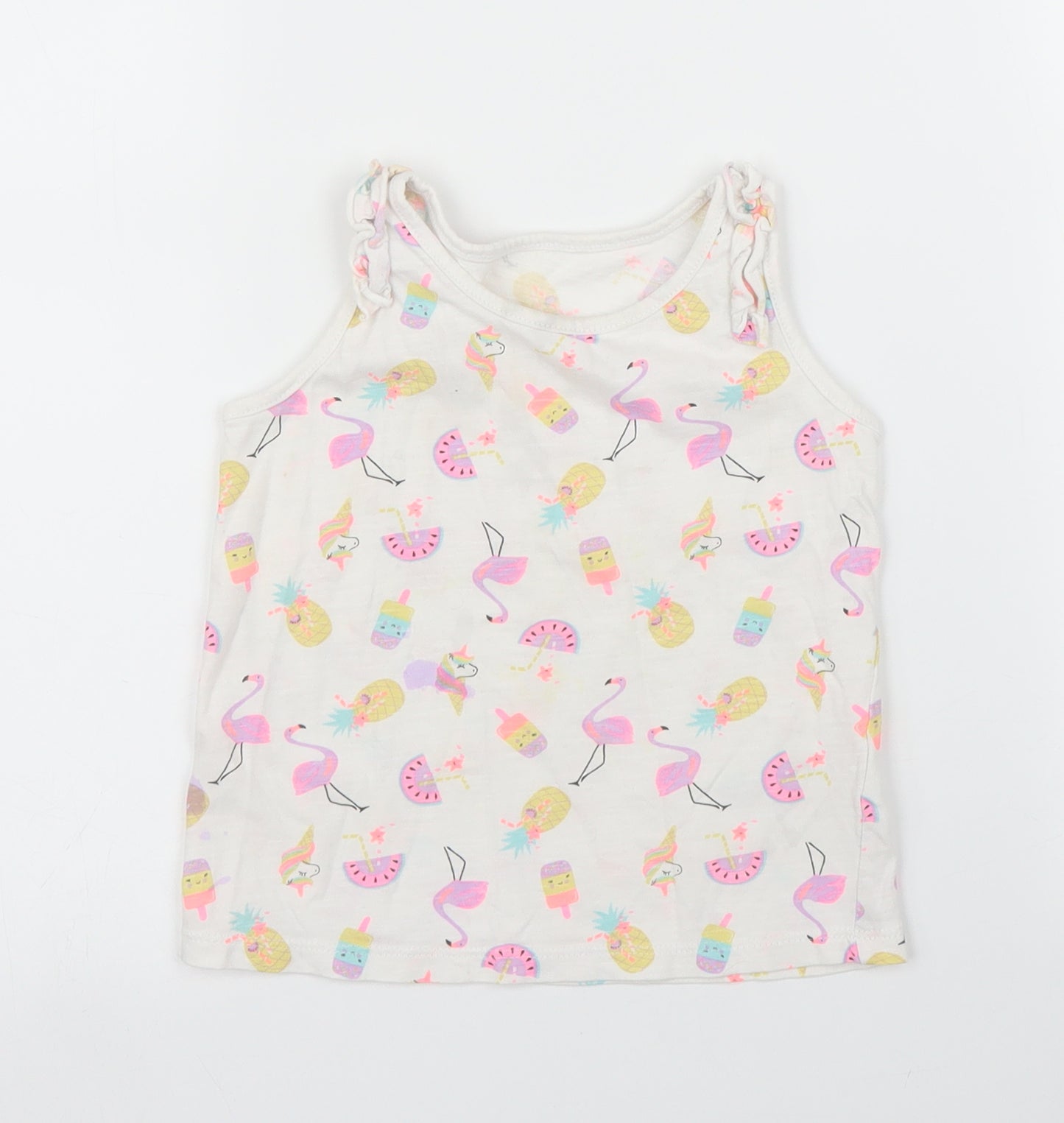 Matalan Girls White   Basic Tank Size 2 Years