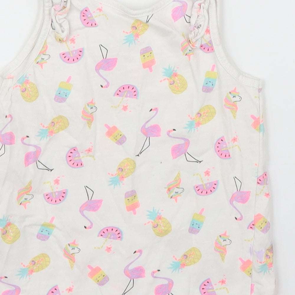 Matalan Girls White   Basic Tank Size 2 Years