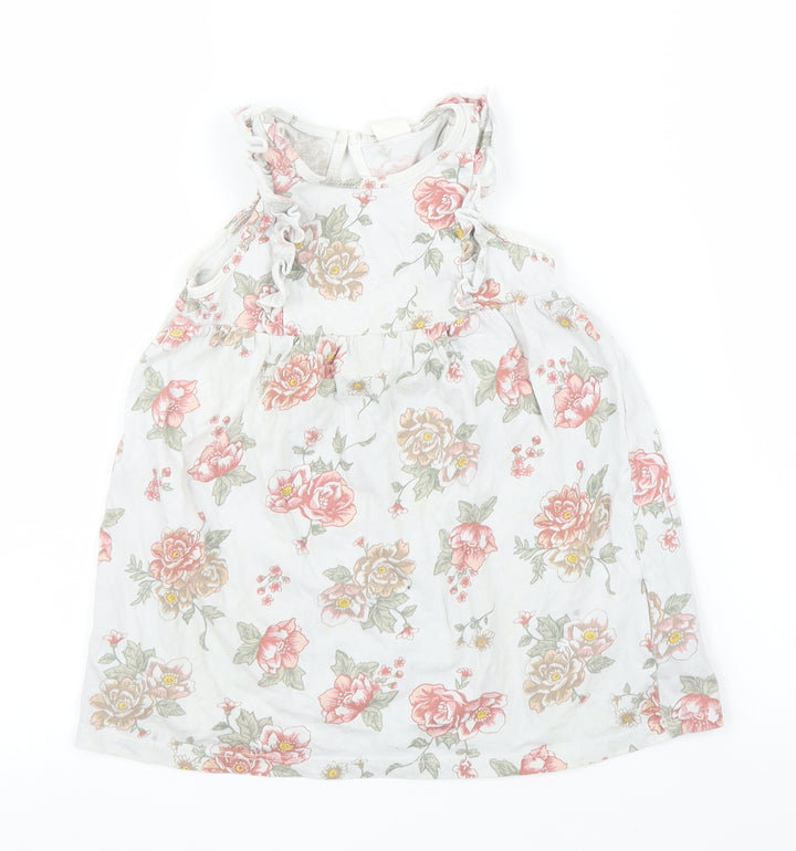 H&M Girls Grey Floral  A-Line  Size 18-24 Months