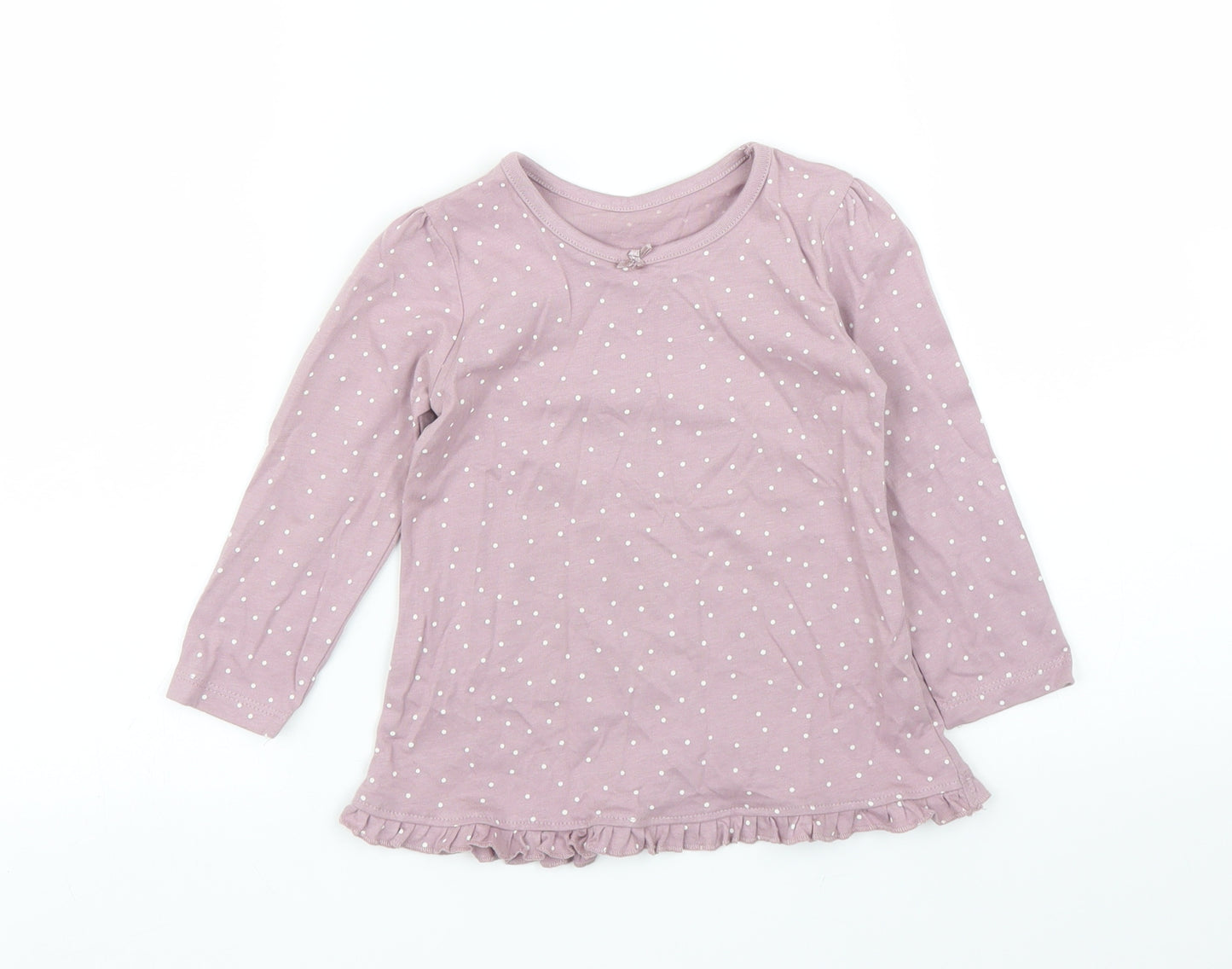 George Girls Purple Polka Dot  Basic T-Shirt Size 12-18 Months