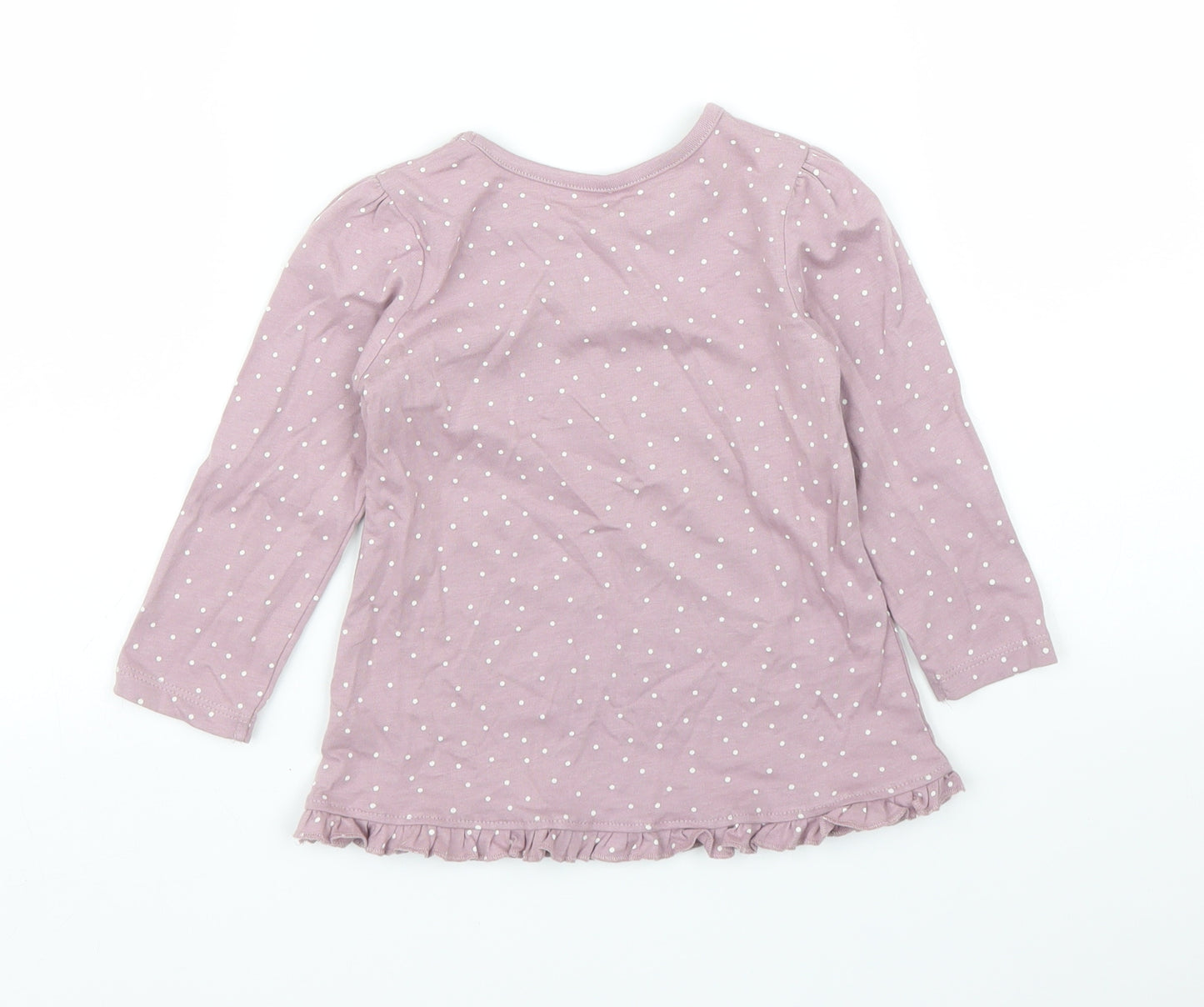 George Girls Purple Polka Dot  Basic T-Shirt Size 12-18 Months