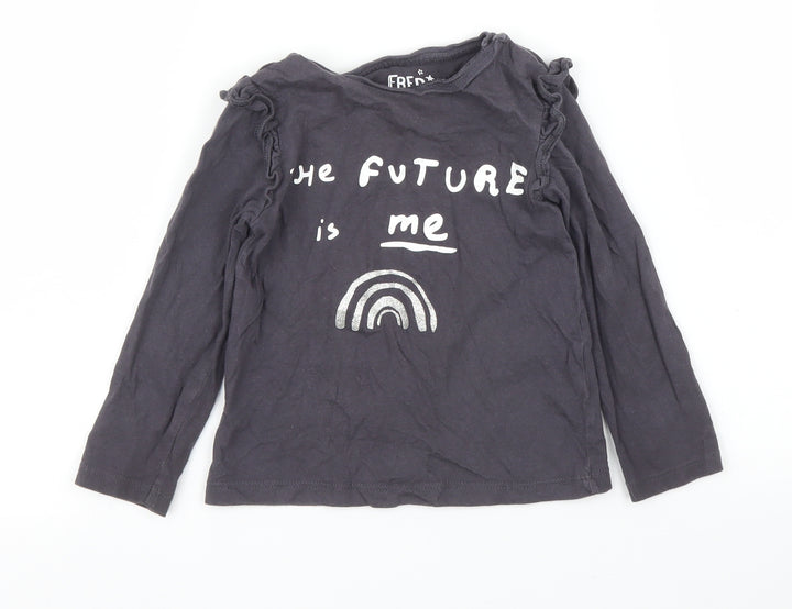 F&F Girls Grey Basic T-Shirt Size 12-18 Months