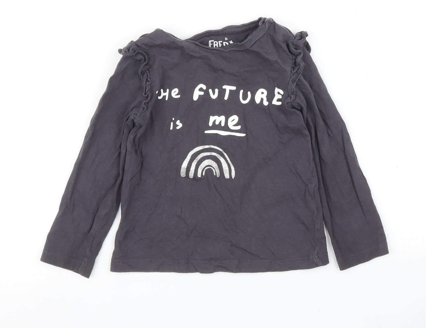 F&F Girls Grey   Basic T-Shirt Size 12-18 Months