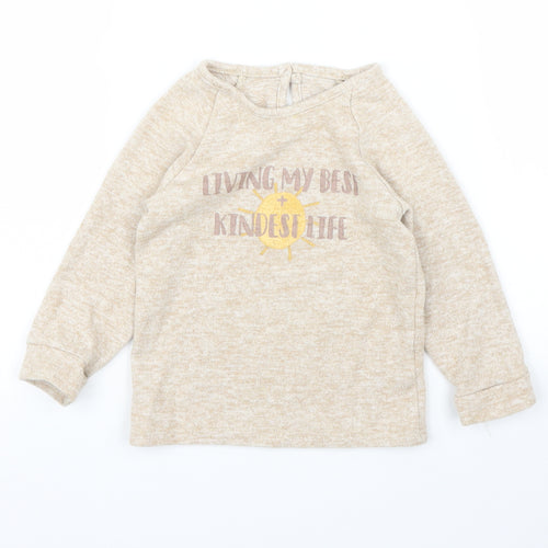 George Girls Beige   Pullover Jumper Size 2 Years