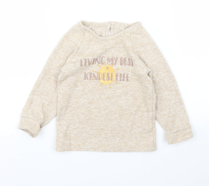 George Girls Beige Pullover Jumper Size 2 Years