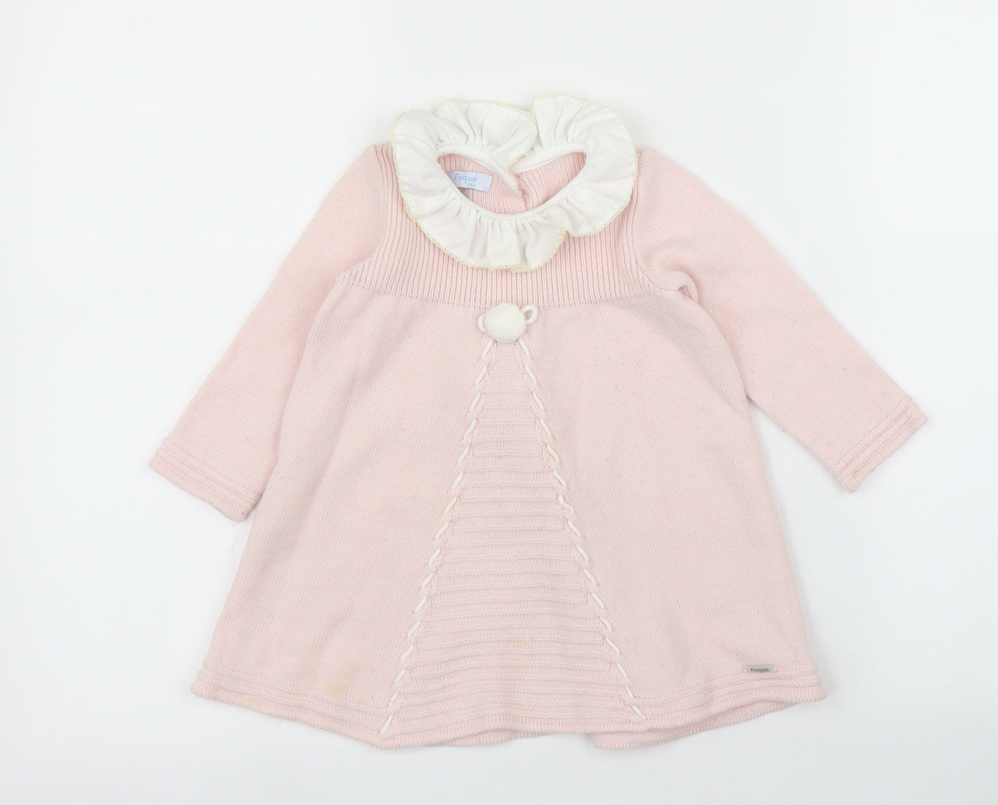 Foque Girls Pink   Jumper Dress  Size 24 Months