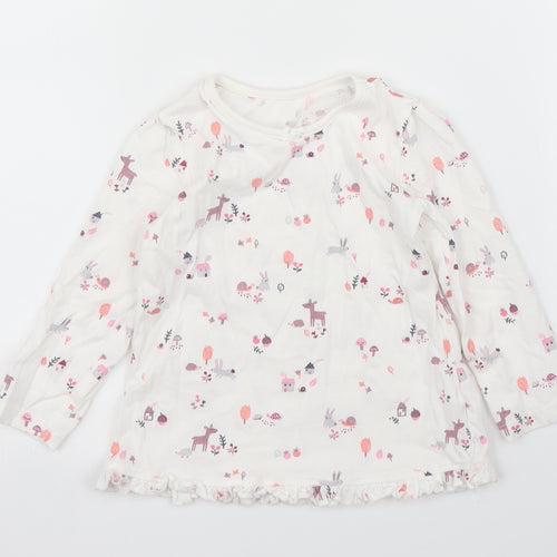 George Girls White   Basic T-Shirt Size 12 Months