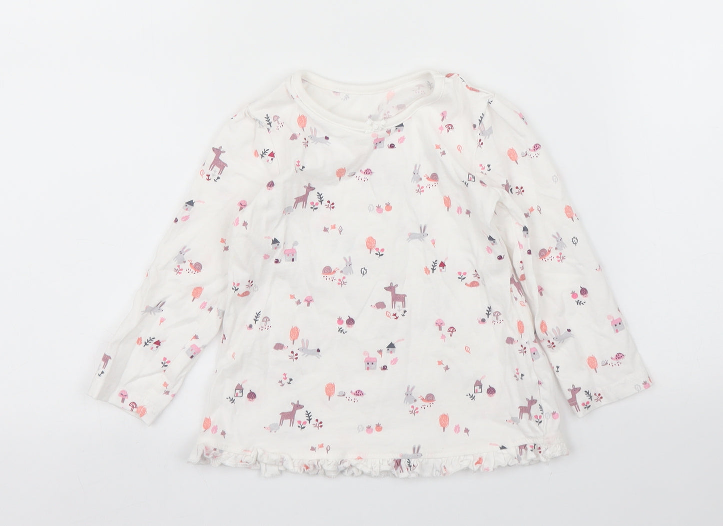 George Girls White   Basic T-Shirt Size 12 Months