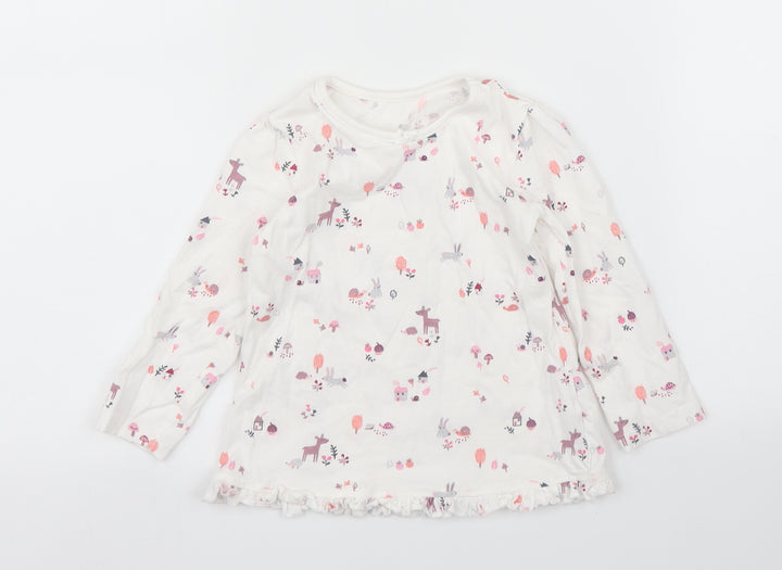 George Girls White   Basic T-Shirt Size 12 Months