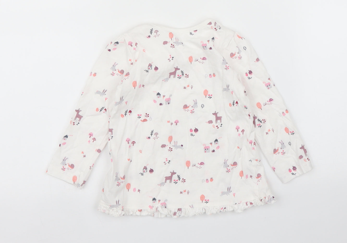 George Girls White   Basic T-Shirt Size 12 Months