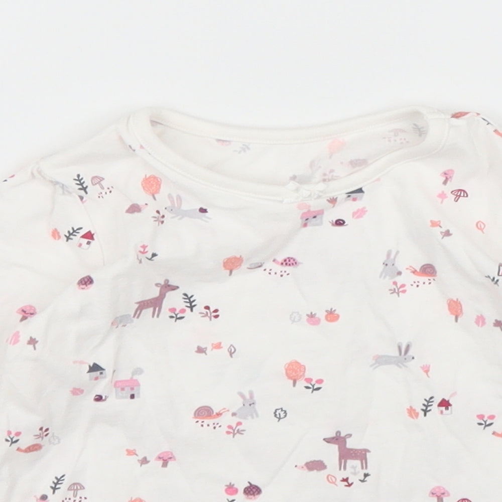 George Girls White   Basic T-Shirt Size 12 Months