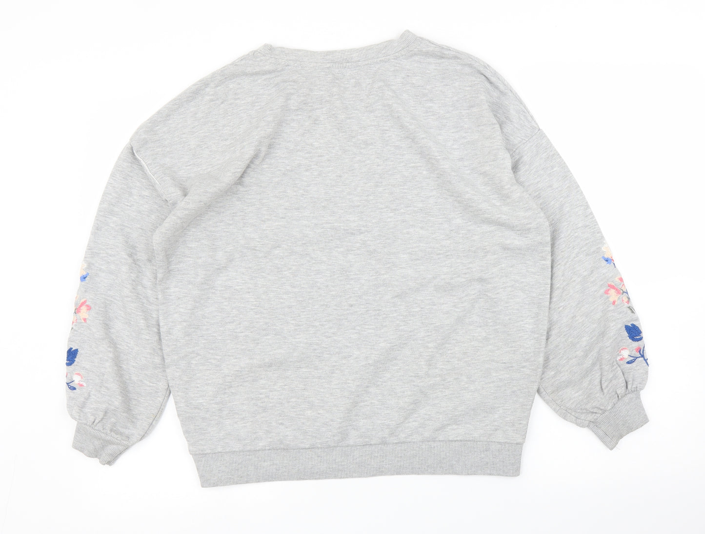 Dorothy Perkins Womens Grey Floral  Pullover Jumper Size 12