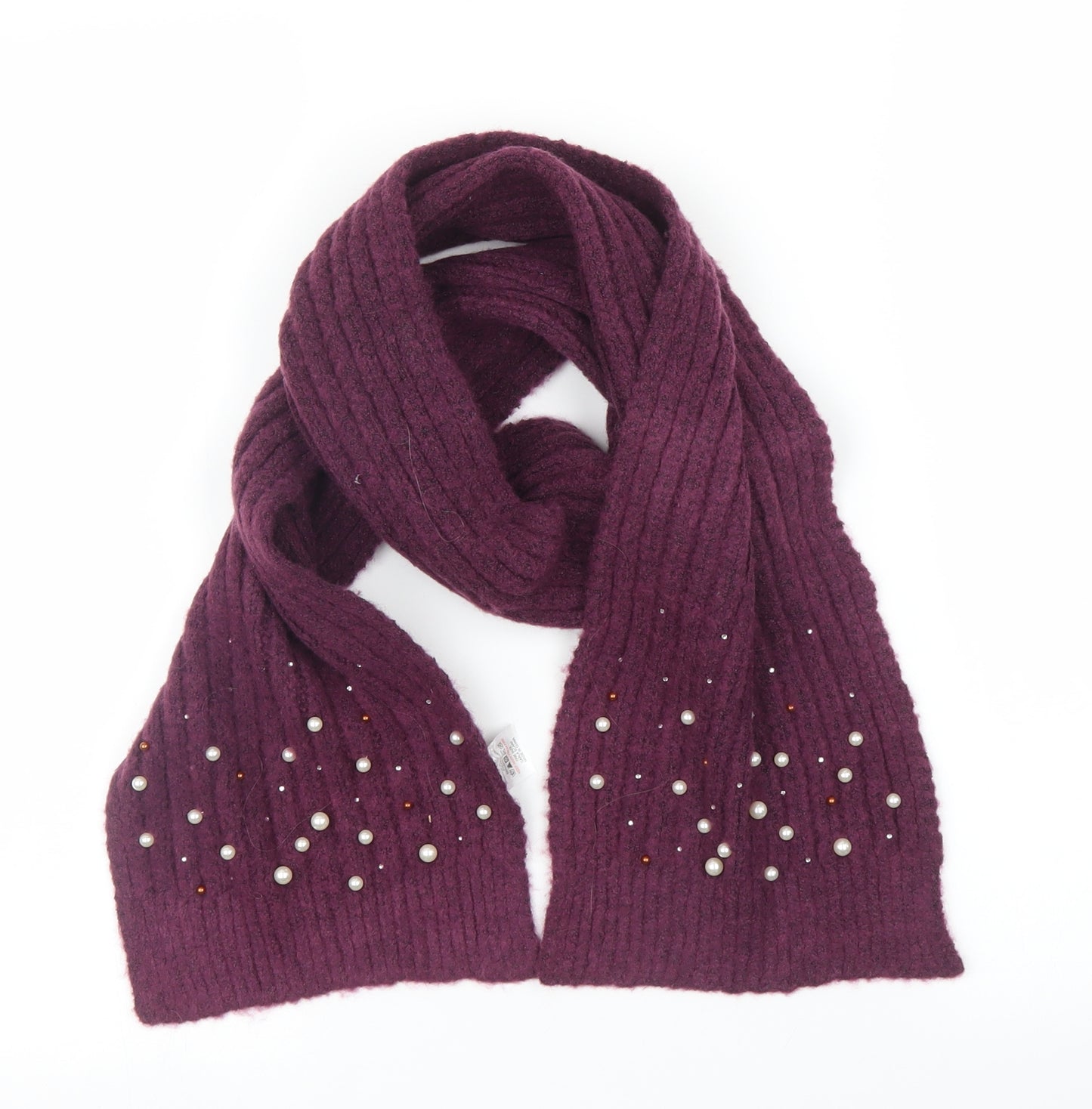 Preworn Unisex Purple    Scarf   - Pearls