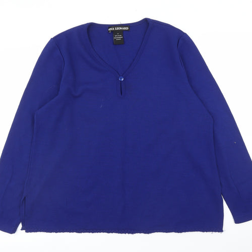 Nina Leonard Womens Blue   Pullover Jumper Size M