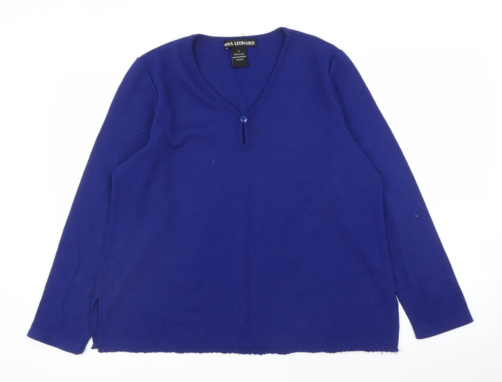 Nina Leonard Womens Blue   Pullover Jumper Size M