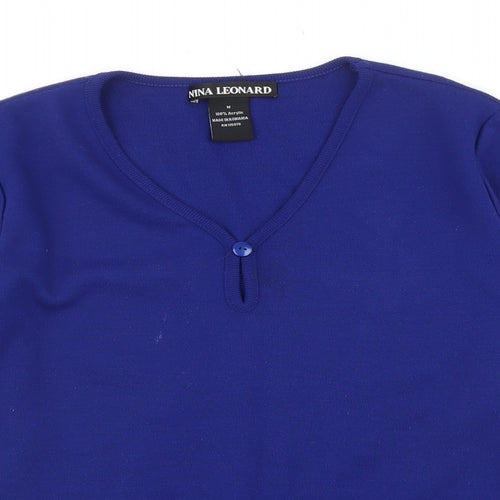 Nina Leonard Womens Blue   Pullover Jumper Size M