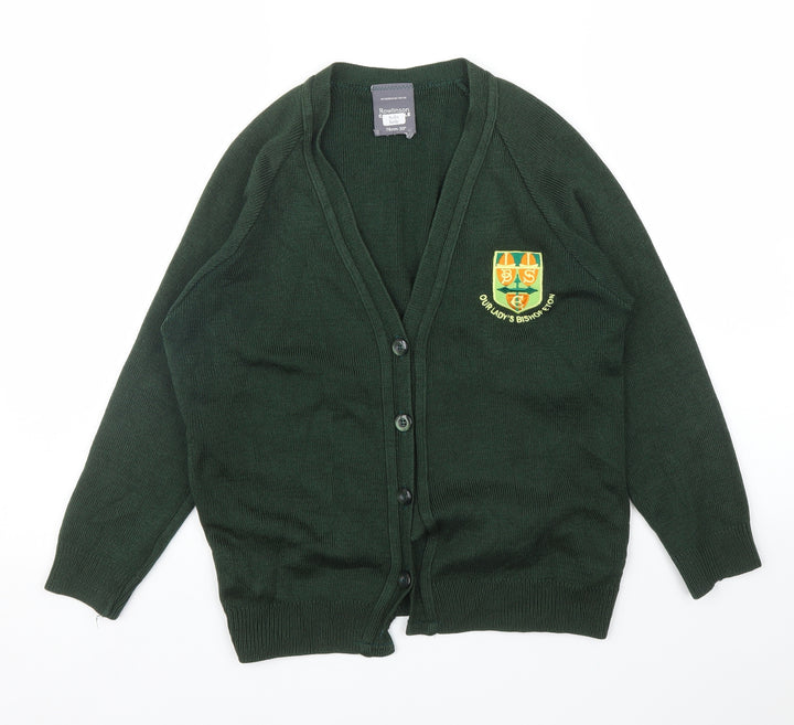 Rowlinson Courtelle Girls Green   Cardigan Jumper Size 10 Years