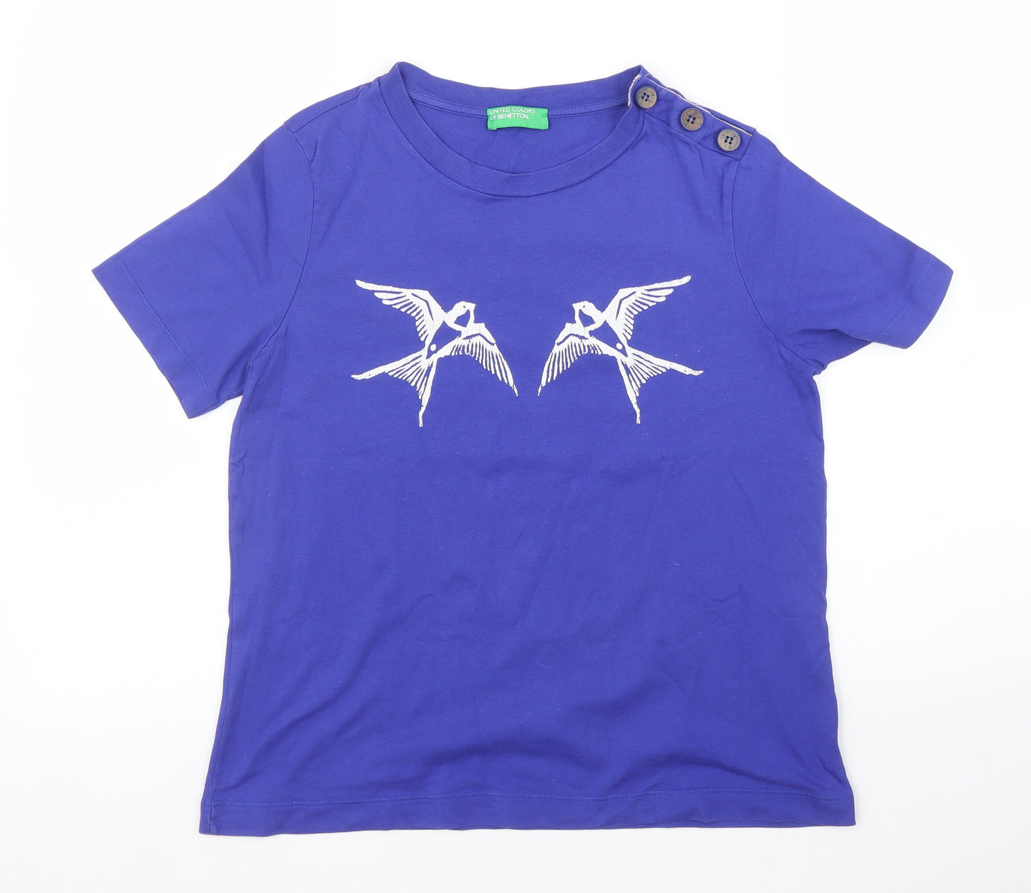 United Colors of Benetton Womens Blue   Basic T-Shirt Size S