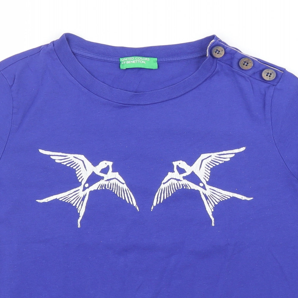 United Colors of Benetton Womens Blue   Basic T-Shirt Size S