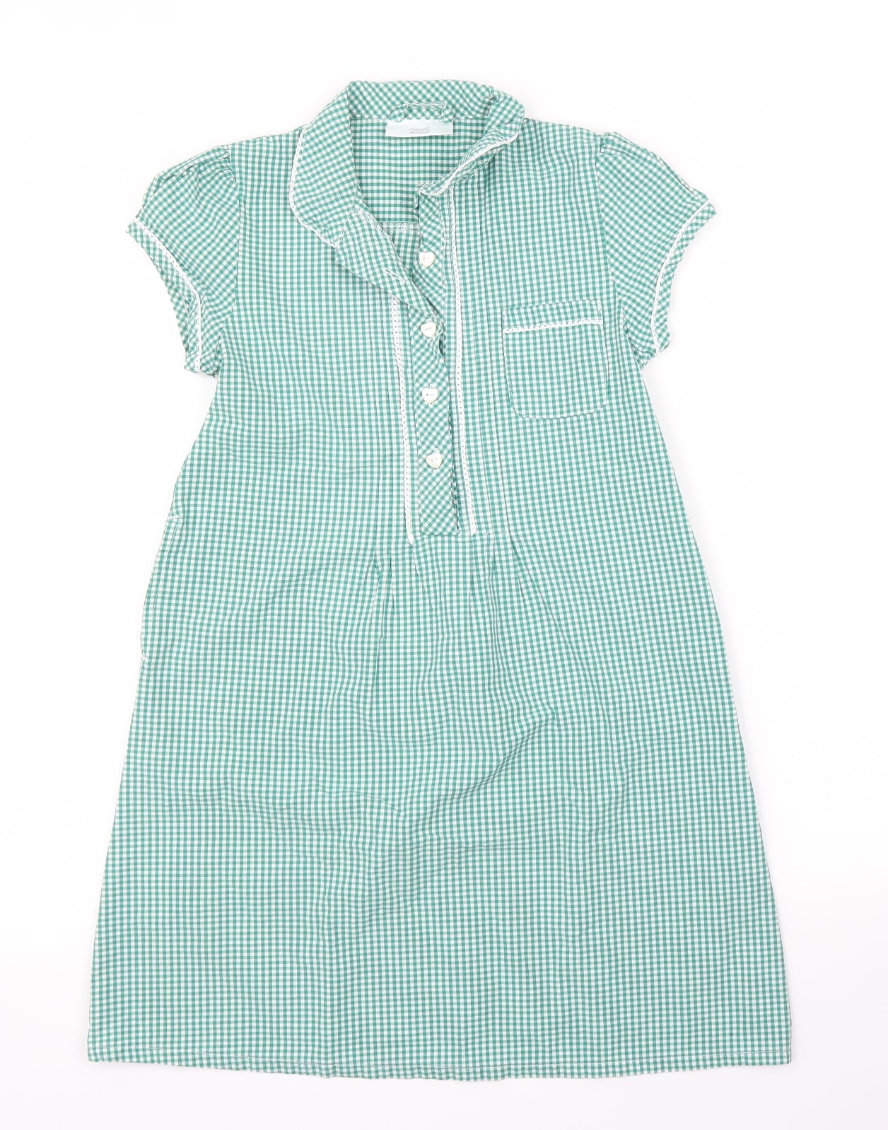 NEXT Girls Green Check  A-Line  Size 9 Years