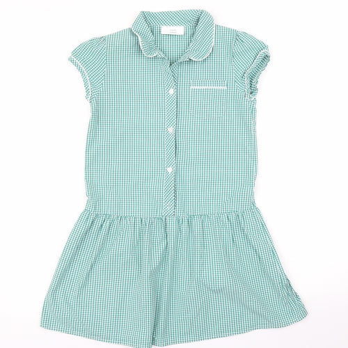 NEXT Girls Green Check  A-Line  Size 9 Years