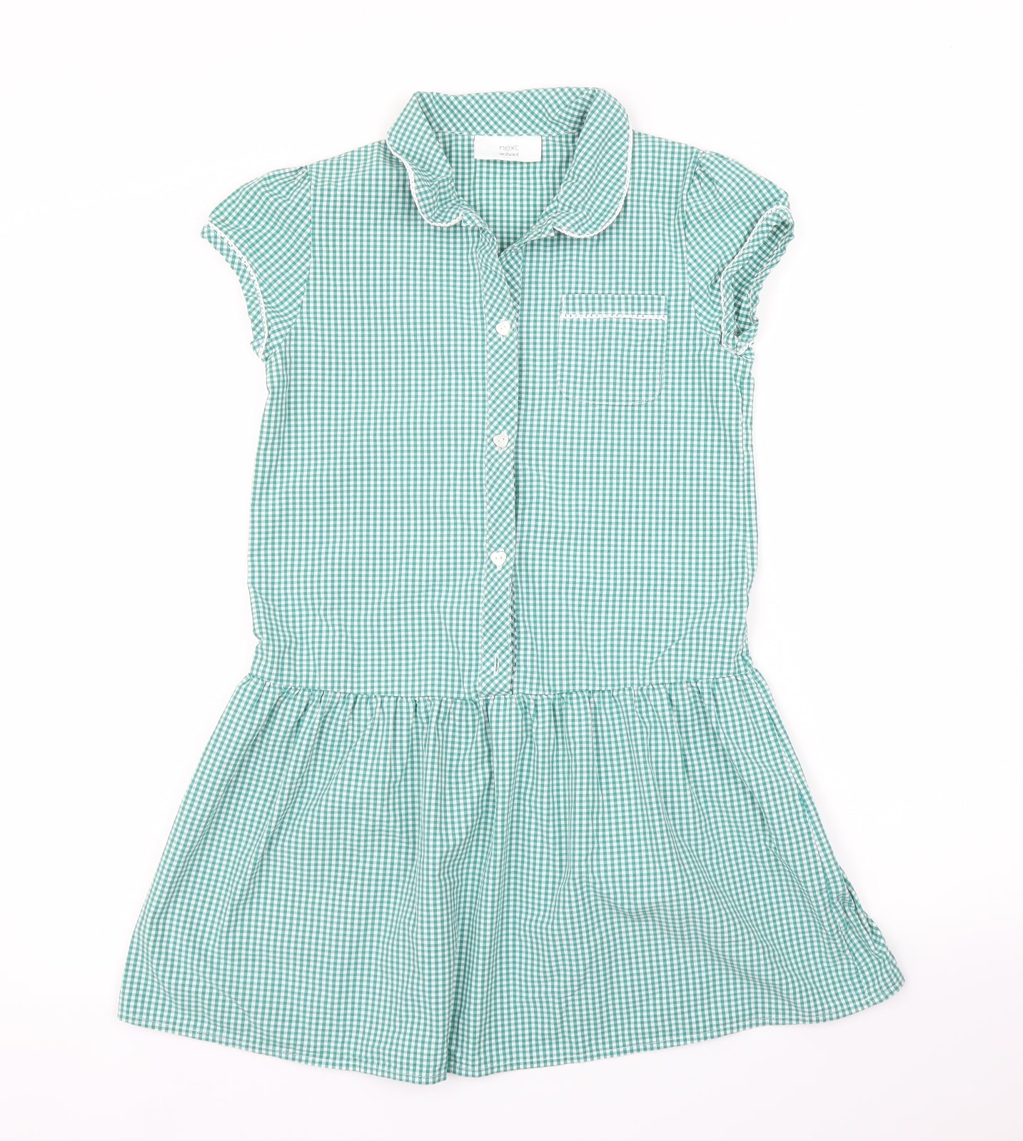 NEXT Girls Green Check  A-Line  Size 9 Years