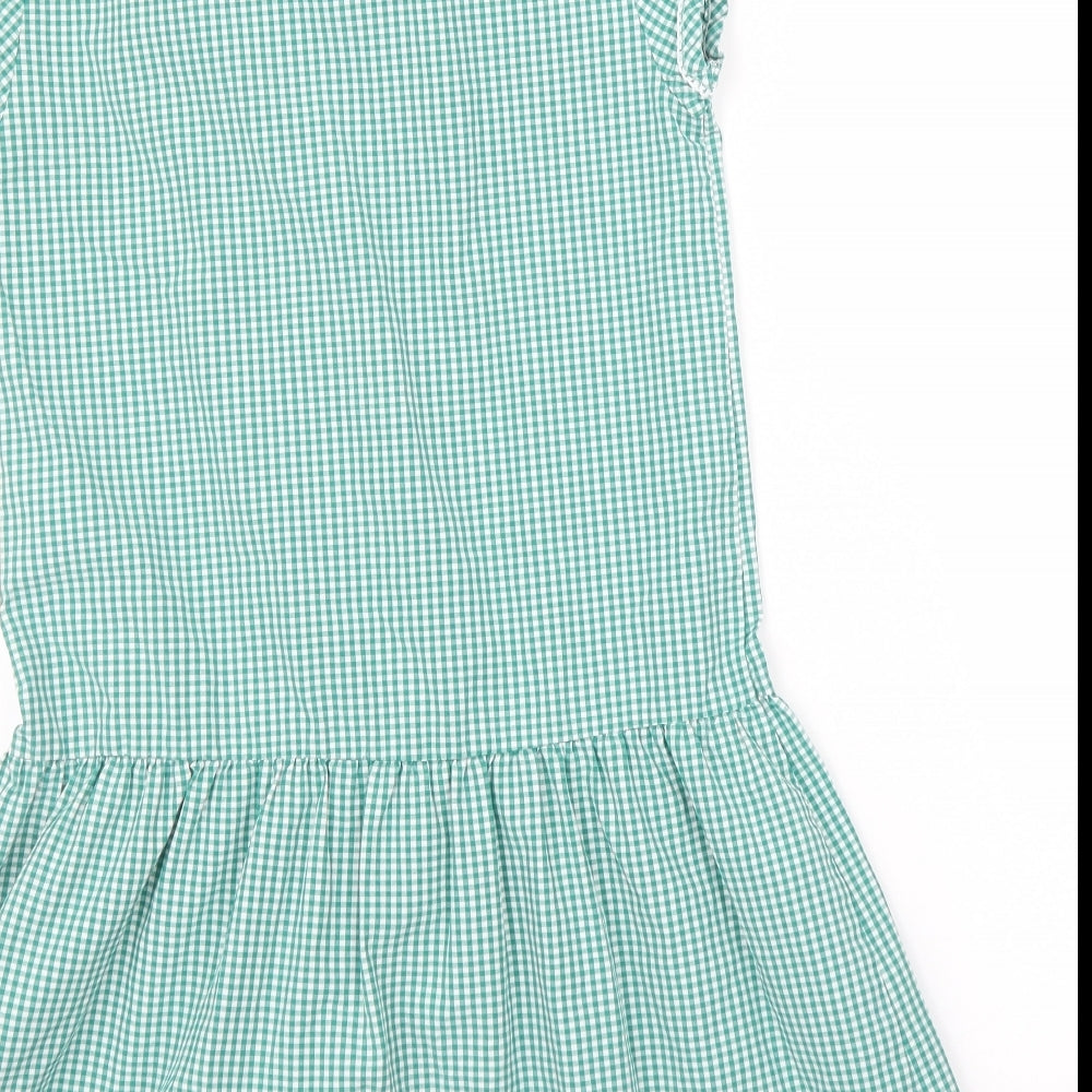 NEXT Girls Green Check  A-Line  Size 9 Years