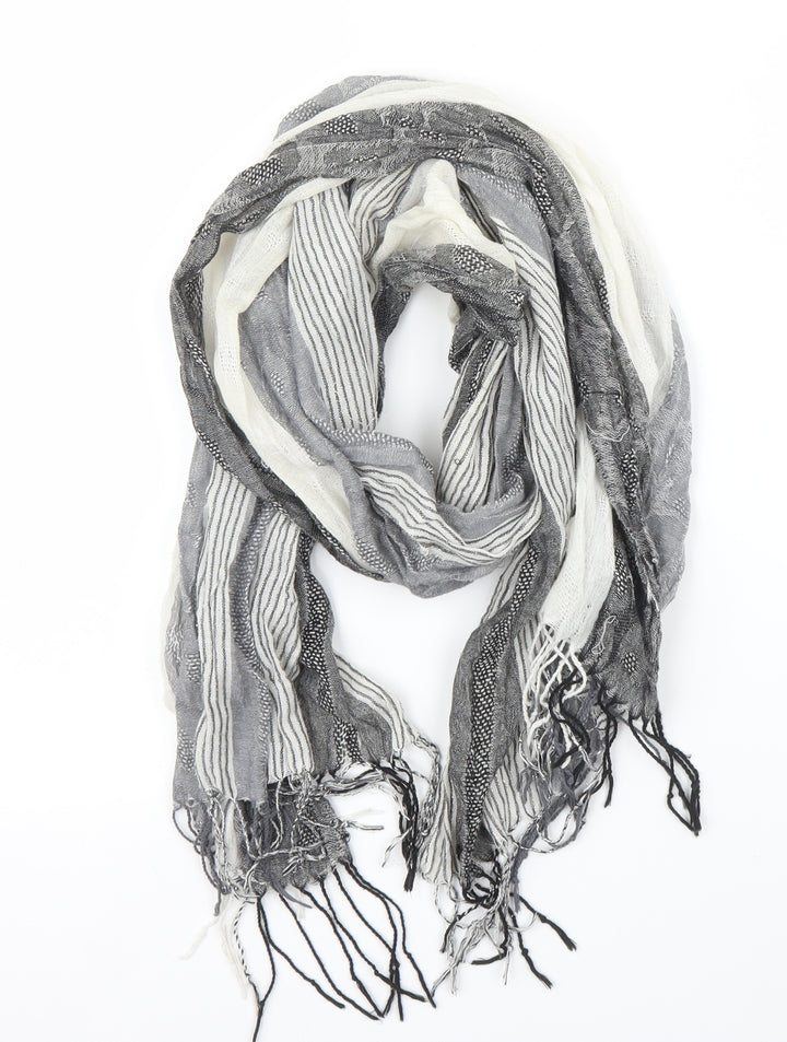 Preworn Unisex Grey Striped Scarf