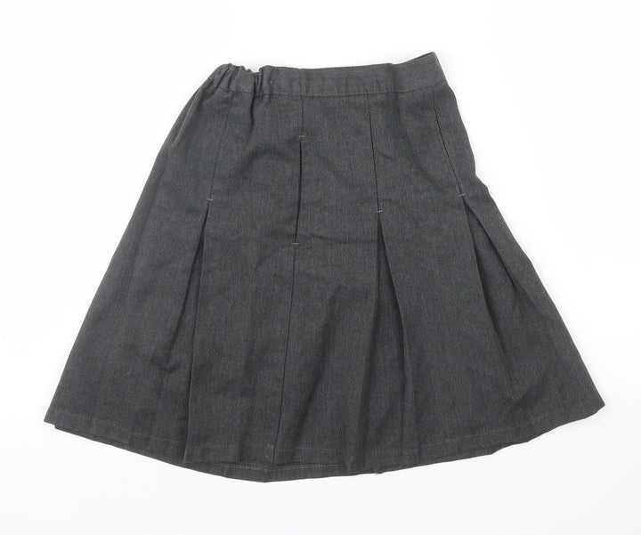 M&S Girls Grey   Pleated Skirt Size 7 Years