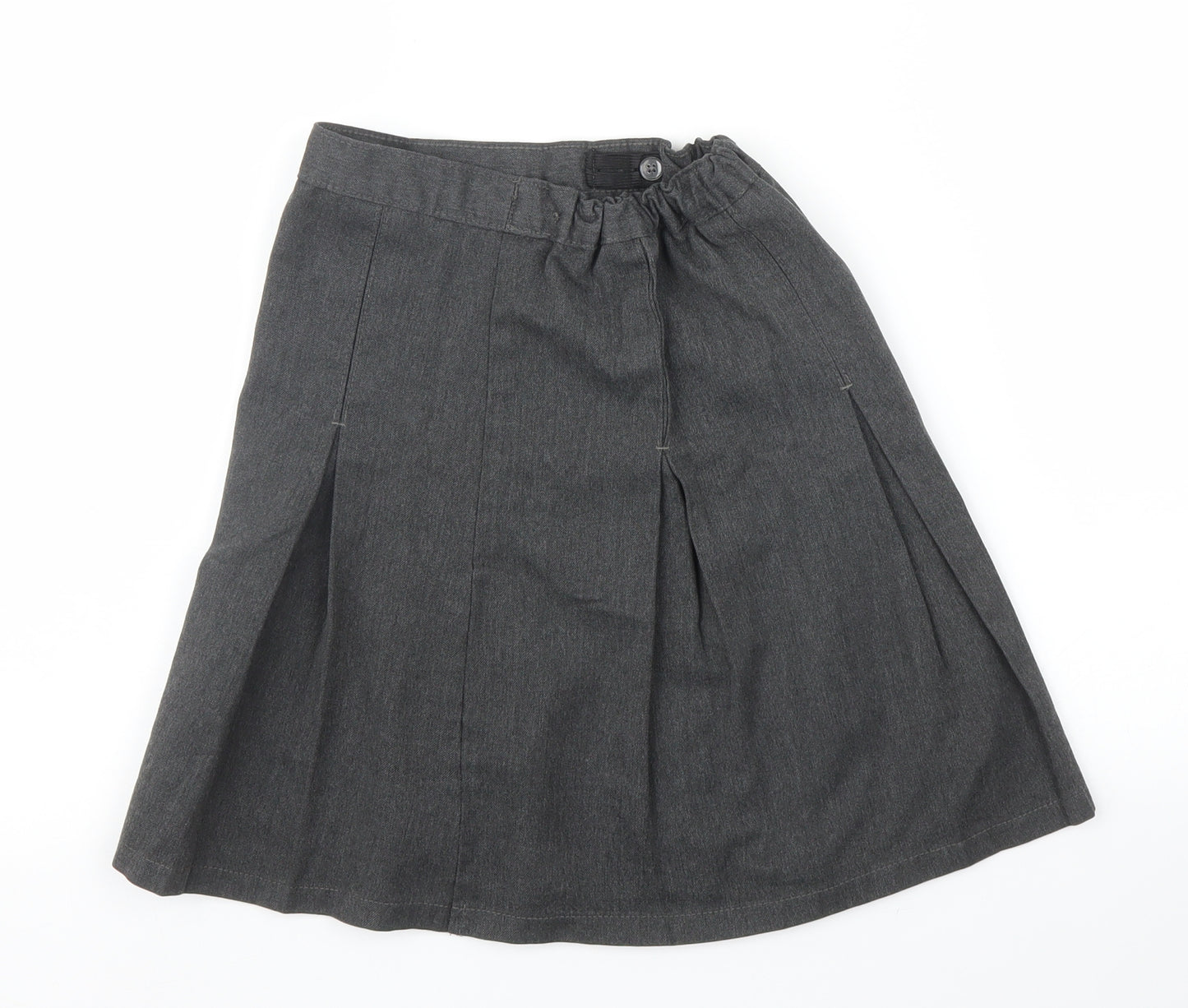 M&S Girls Grey   Pleated Skirt Size 7 Years