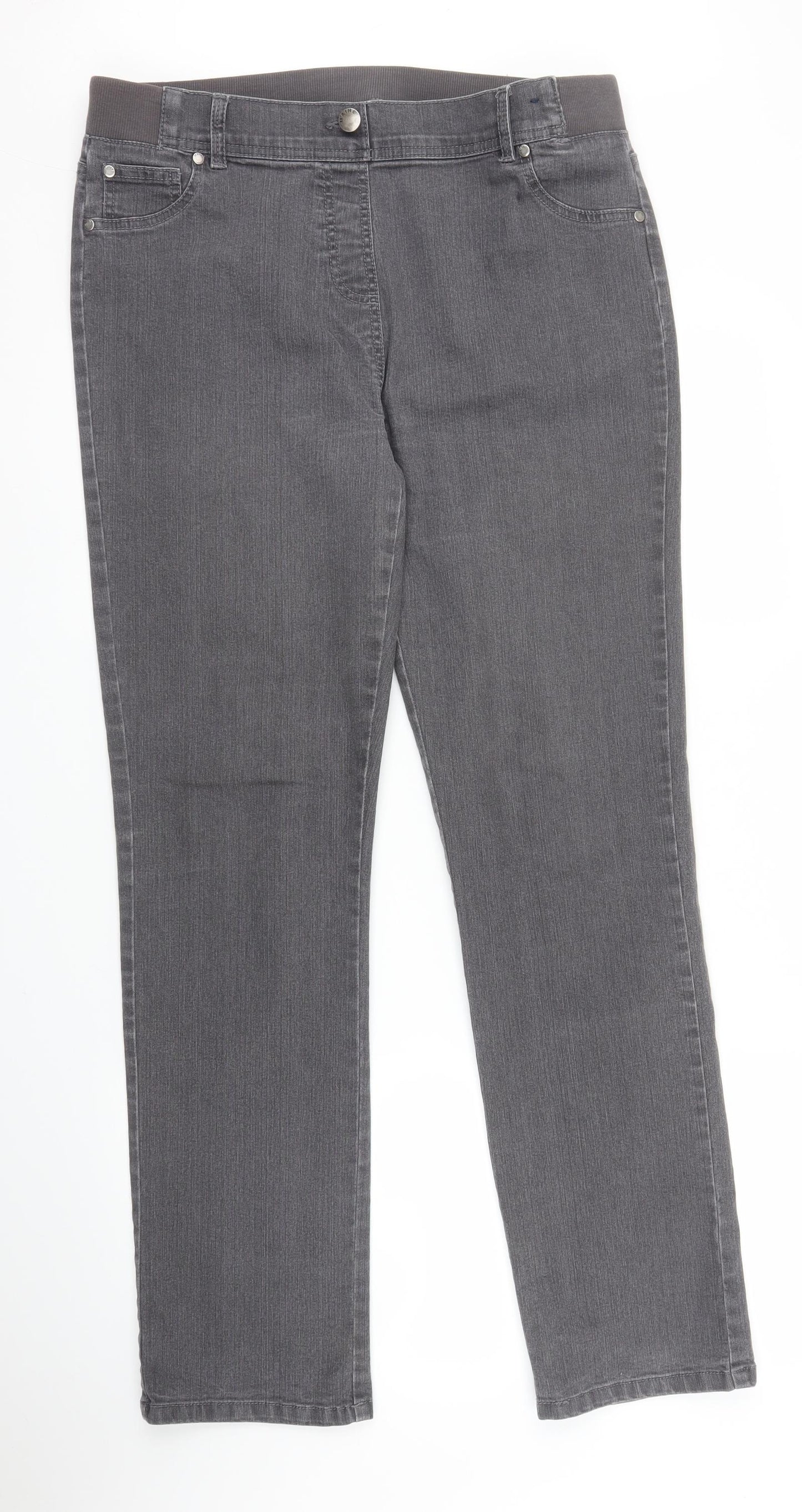 Debenhams Womens Grey  Denim Bootcut Jeans Size 14 L30 in