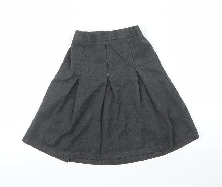 M&S Girls Grey   Pleated Skirt Size 8 Years