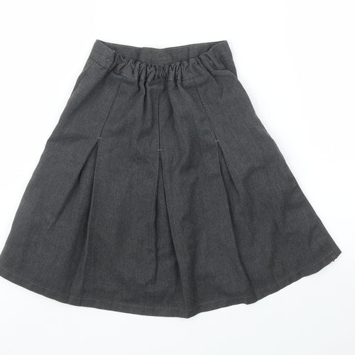 M&S Girls Grey   Pleated Skirt Size 8 Years
