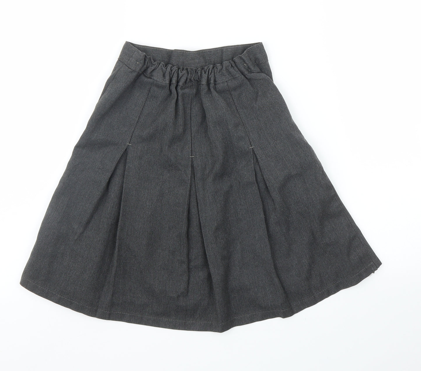 M&S Girls Grey   Pleated Skirt Size 8 Years