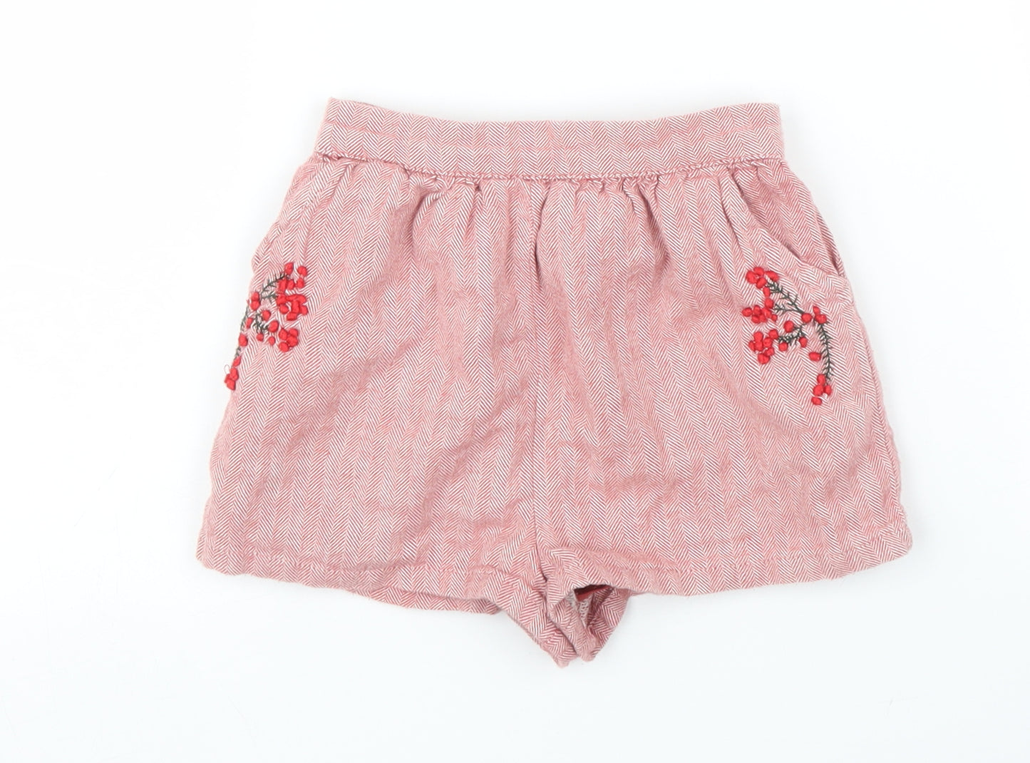 NEXT Girls Red Floral  Capri Trousers Size 12-18 Months  - Short