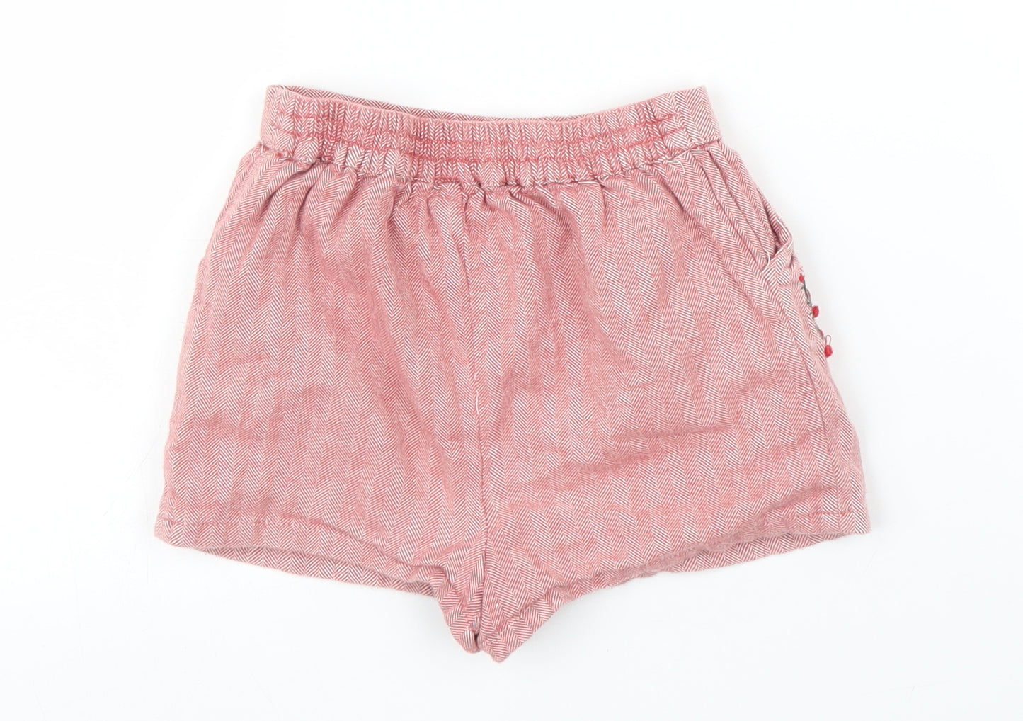NEXT Girls Red Floral  Capri Trousers Size 12-18 Months  - Short