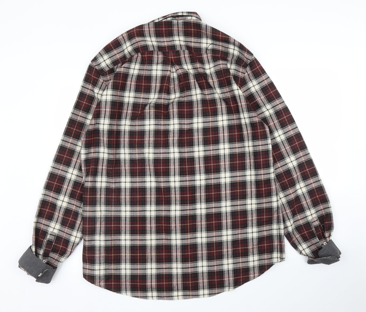 River Island Mens Purple Plaid   Button-Up Size XL