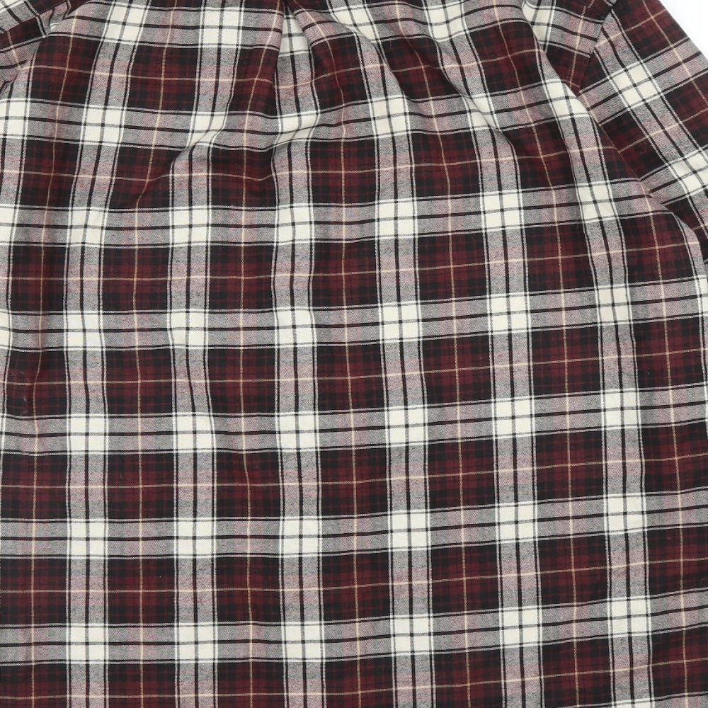 River Island Mens Purple Plaid   Button-Up Size XL