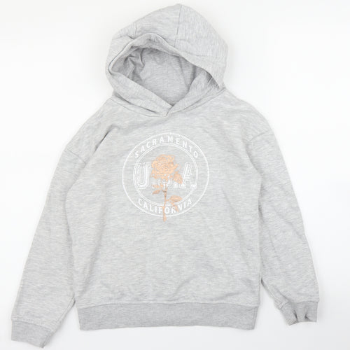 Primark Girls Grey   Pullover Hoodie Size 9 Years