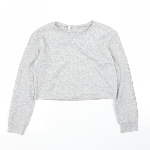 Preworn Girls Grey   Pullover Jumper Size 9 Years