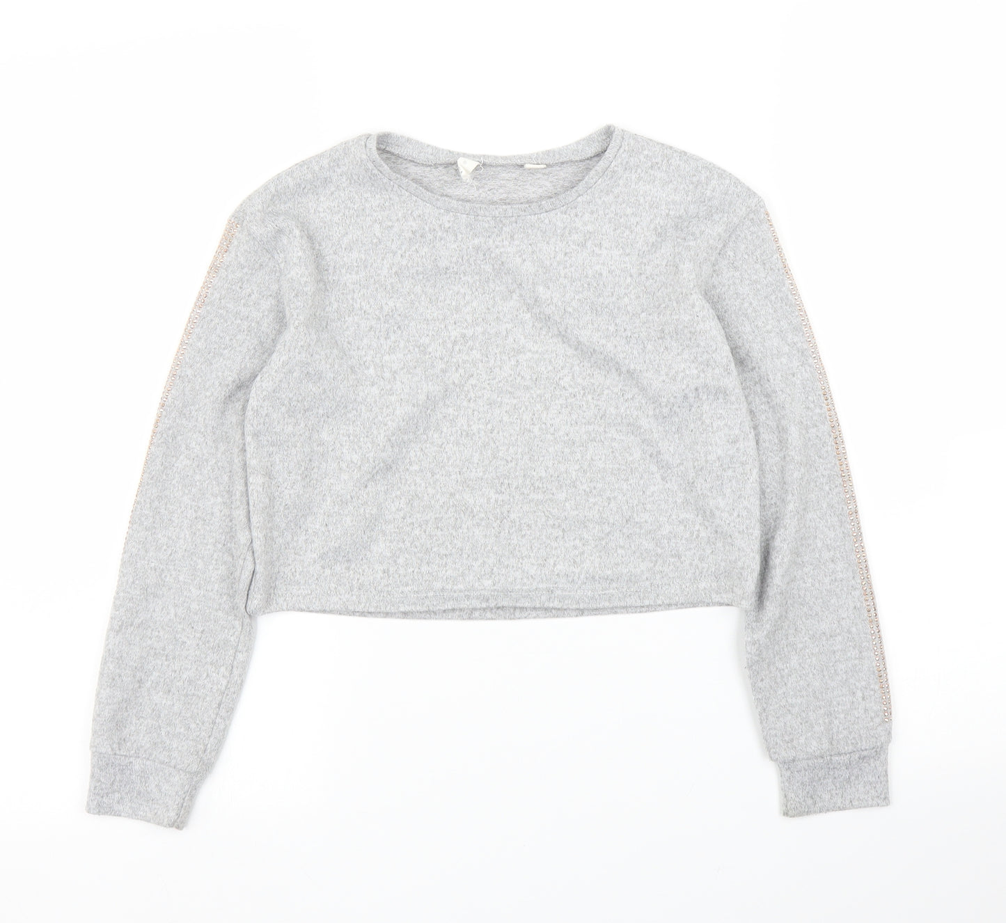 Preworn Girls Grey   Pullover Jumper Size 9 Years