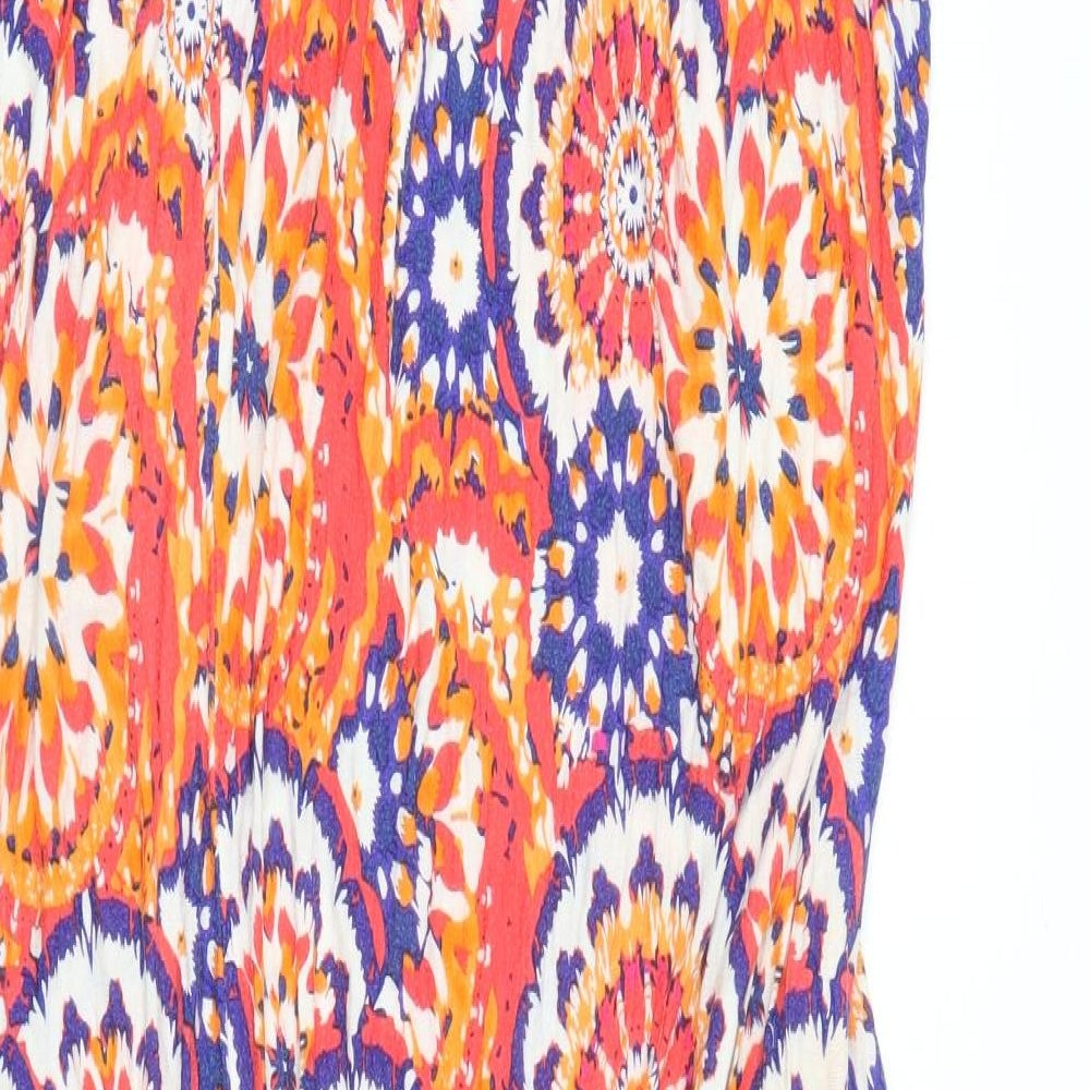 Peacocks Womens Orange Floral  Maxi  Size 18