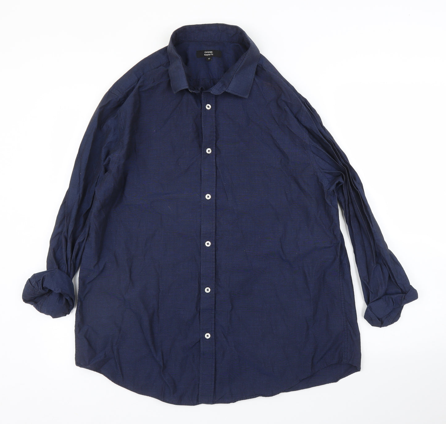 George Mens Blue    Button-Up Size 17