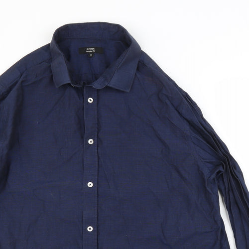 George Mens Blue    Button-Up Size 17