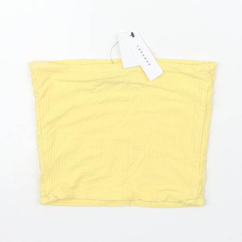 Topshop Womens Yellow   Cropped Blouse Size 6