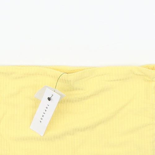Topshop Womens Yellow   Cropped Blouse Size 6