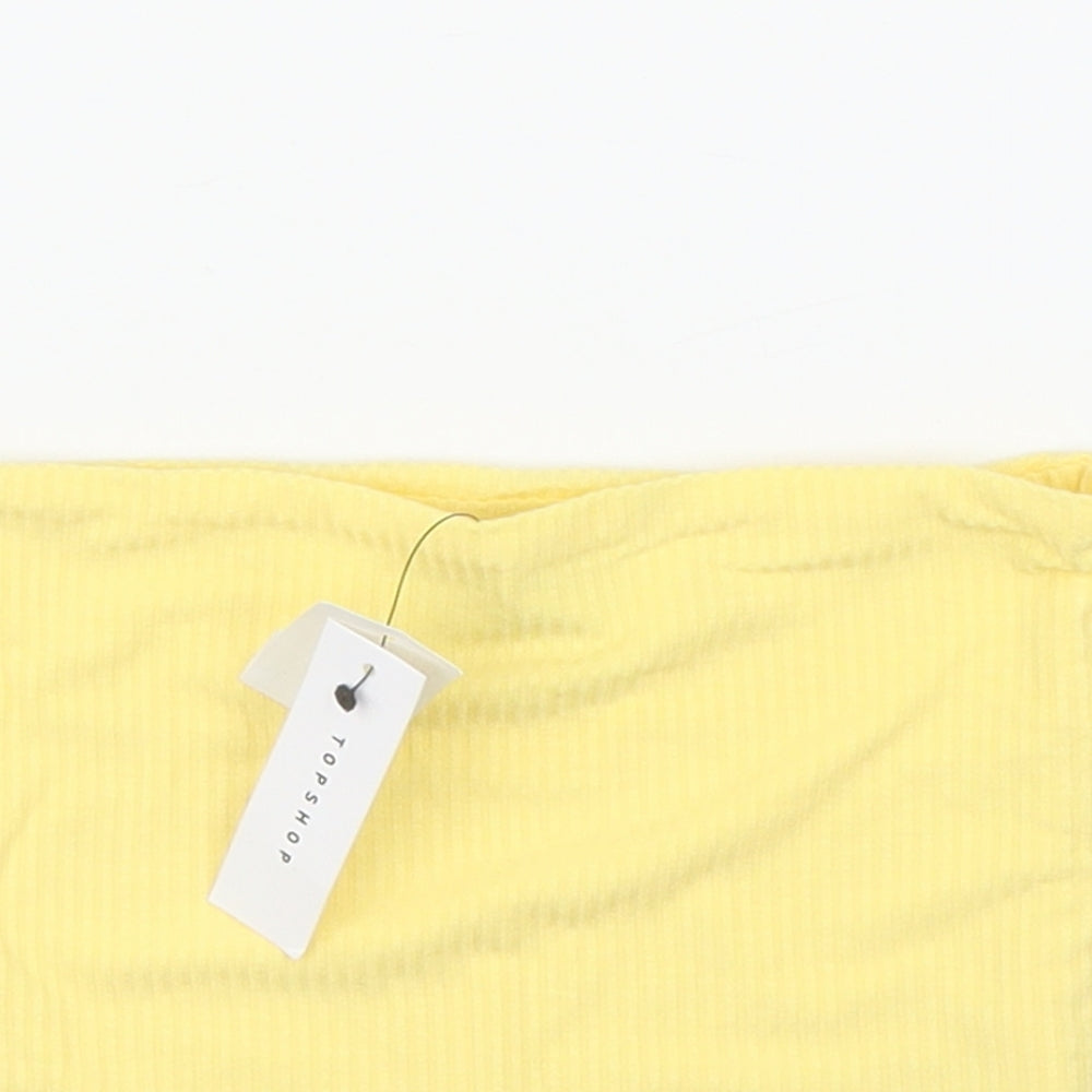 Topshop Womens Yellow   Cropped Blouse Size 6