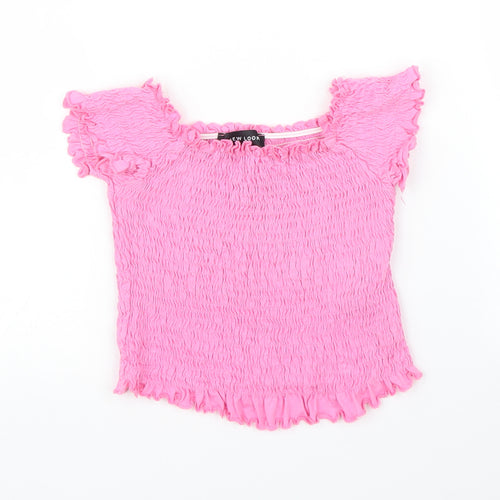 New Look Womens Pink   Cropped Blouse Size 6